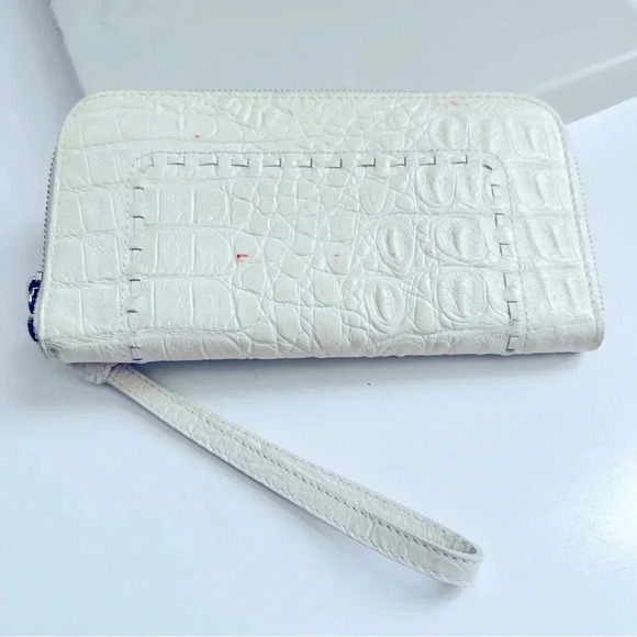 Brighton Croc Embossed Leather Large Zip Around Wallet - Picture 1 of 9